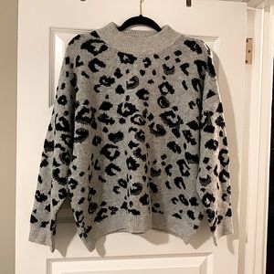 Sparkle leopard print sweater